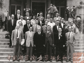 1956年，郑哲敏赴布鲁塞尔第九届国际应用力学聚会会议合影